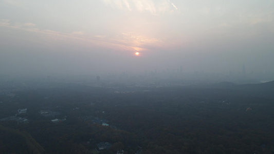 航拍日落晚霞夕阳视频