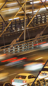 素材延时摄影城市交通道路夜景堵车车流素材交通素材视频