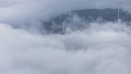 风力发电新能源可再生能源风能山顶大风车视频