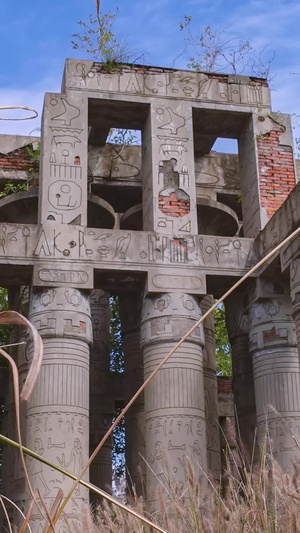 5k素材延时摄影秋天希腊神庙古堡旅游生活希腊建筑18秒视频
