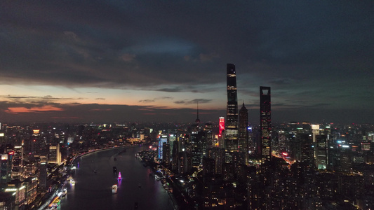 4K延时航拍上海高楼大厦视频