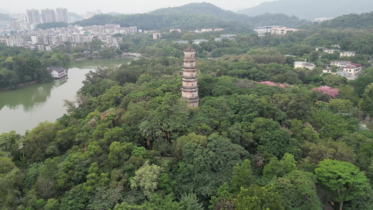 航拍惠州西湖景区5a景区视频