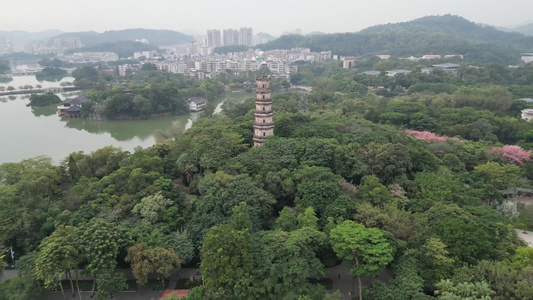 航拍惠州西湖景区5a景区视频