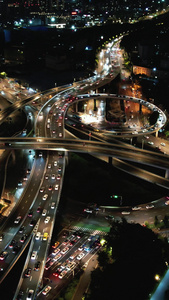 城市高架桥交通车辆行驶航拍视频