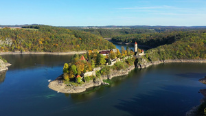 城堡捷克的鸟瞰图30秒视频