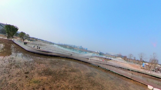 4K穿越机拍摄东安湖公园视频素材视频
