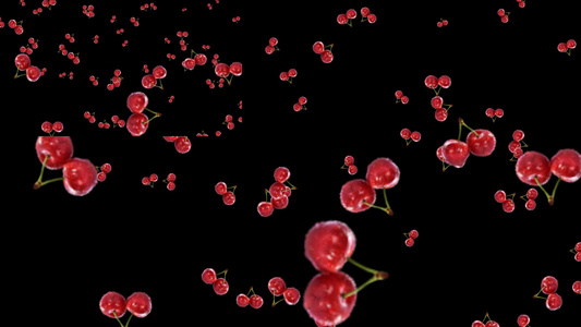 水果樱桃背景视频带通道视频