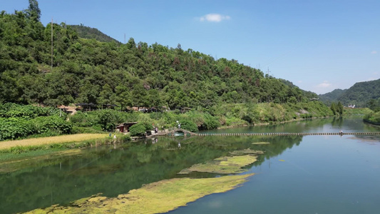 航拍青山绿水自然风光视频