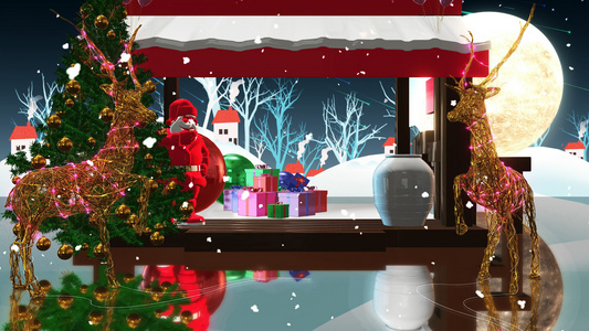4K温馨的圣诞场景背景素材视频
