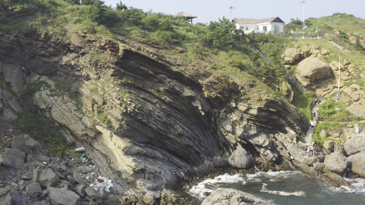 灵山岛航拍山峰[田横岛]视频