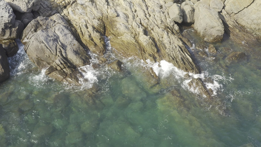 灵山岛航拍山峰[田横岛]视频