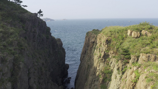 灵山岛航拍山峰风景视频