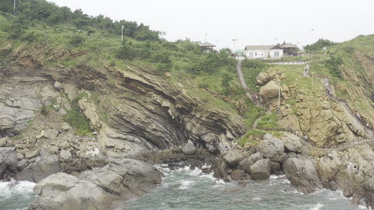 灵山岛航拍山峰风景视频