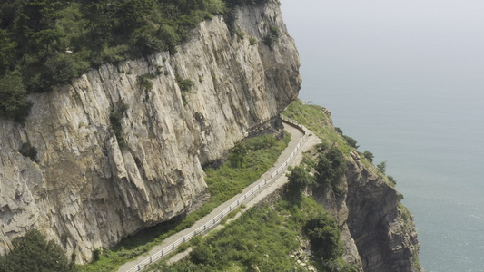 灵山岛航拍山峰风景视频