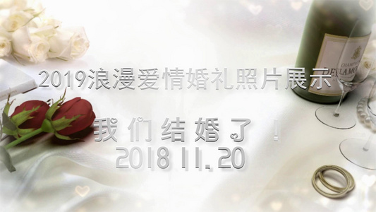 2019浪漫爱情婚礼照片展示会声会影X10视频