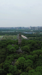 苏州虎丘斜塔5A景区航拍视频