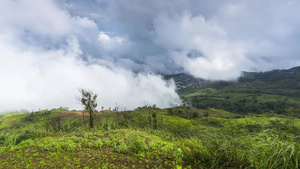 山上风云多雾的风景15秒视频