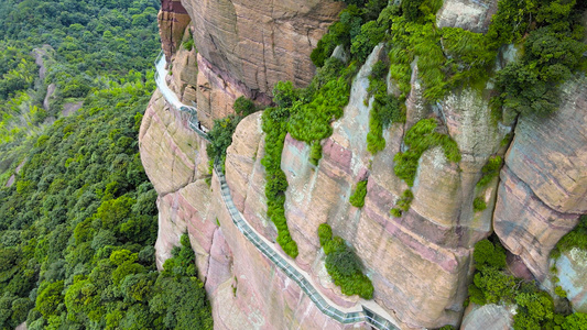 5A风景区龟峰景区玻璃栈道航拍合集4K[木栈]视频