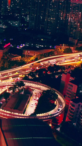 实拍广州城市夜景高架立交车流视频素材天际线视频