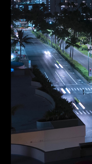 夏威夷檀香山街头车流人流延时摄影时间流逝24秒视频