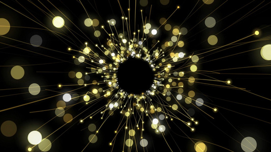 金色唯美光效粒子光线动态视频元素视频