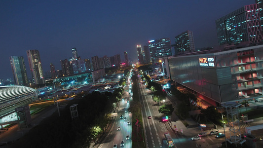 4k广州琶洲夜景旋转拍摄视频