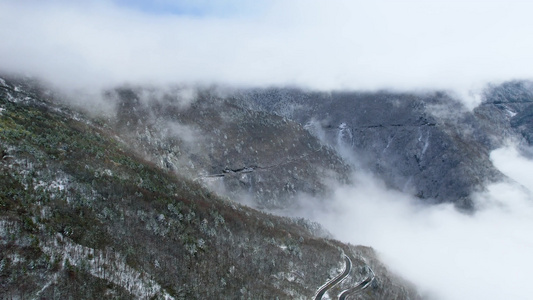 4K冬季自然风光山川景色雪景云海航拍视频视频