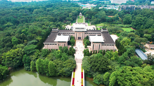 4k高清航拍南京雨花台烈士陵园视频