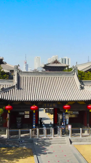 航拍大同华严寺4A旅游景点111秒视频