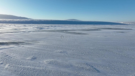 呼伦贝尔草原冬天雪景雪地白毛风视频