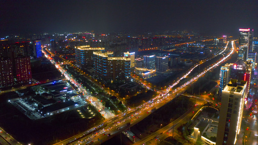 都市夜景4K航拍视频