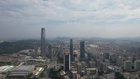 广东东莞城市风光高楼建筑CBD航拍视频