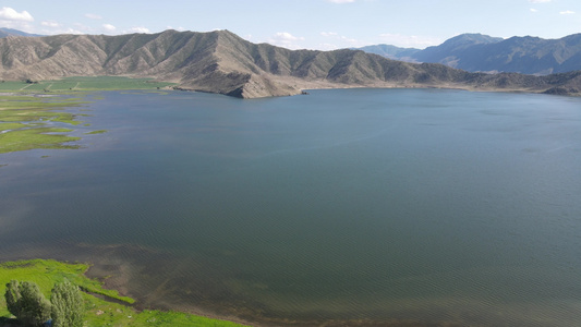 新疆航拍无人自然风景可可托海视频