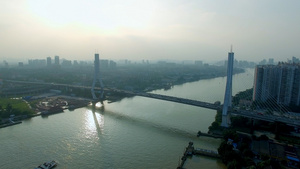 广州鹤洞大桥4K航拍65秒视频