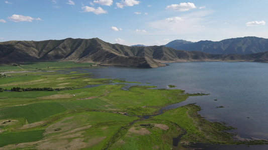 新疆航拍无人自然风景可可托海视频