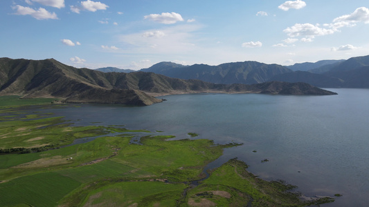 新疆航拍无人自然风景可可托海视频