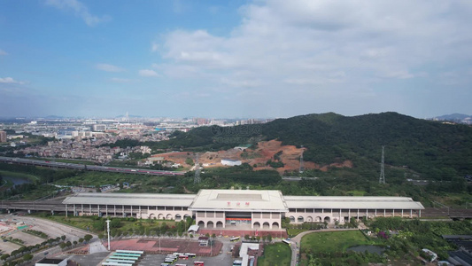 广东珠海海边城市城市风光航拍视频