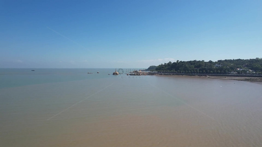 广东珠海海边城市城市风光航拍视频