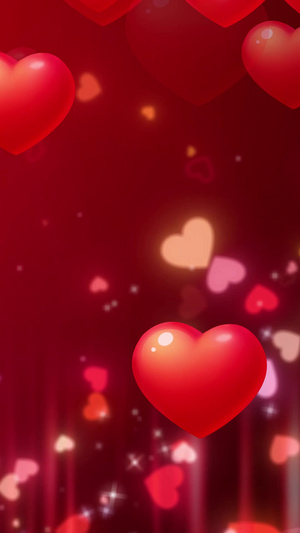 红色爱心粒子背景视频慈善公益40秒视频