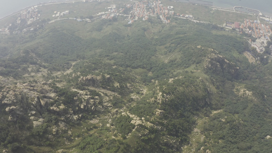 灵山岛山体航拍自然景象视频