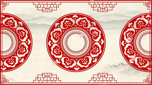 中国风新年中国风花纹背景视频