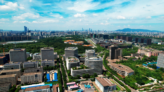 4k航拍南京城市天际线全景[环景]视频