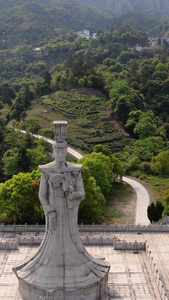 航拍5A景区太姥山玉湖游览区景点太姥娘娘雕塑视频地质公园视频