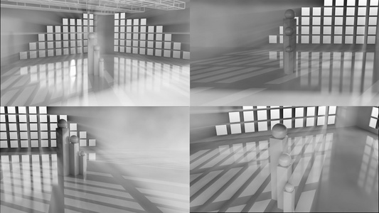 三维矩阵晶格光影变换意境背景动画视频