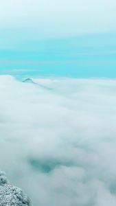 重庆南川金佛山山顶雪景云海航拍5A景区视频