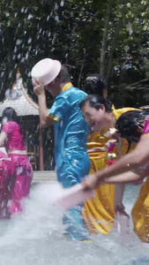 西双版纳傣族泼水节【该视频无肖像权，请勿商用】少数民族视频