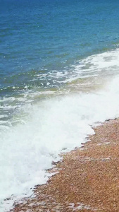 实拍海浪沙滩波涛汹涌含环境音海浪声视频