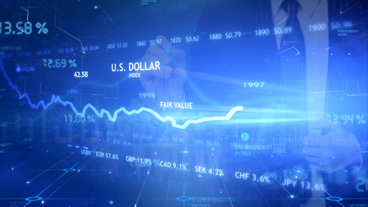 4K股票金融市场数据动画视频