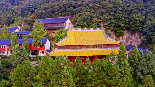 杭州天目山千佛寺航拍视频