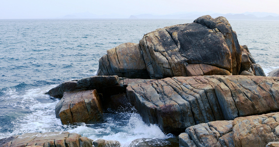 岩石 海浪[岩块]视频